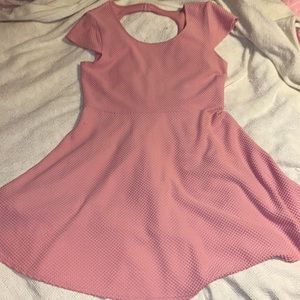 Pink Mini Dress With Back Heart Cutout, Size XL